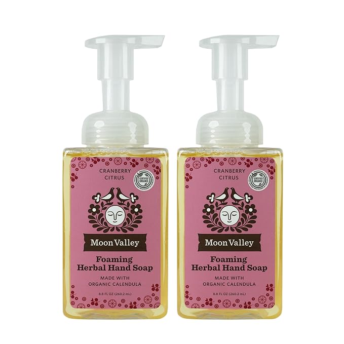 Moon Valley Herbal Foaming Hand Soap, Vegan (Cranberry Citrus, Recyclable Bottle)