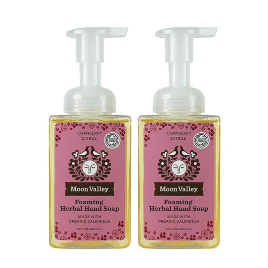 Moon Valley Herbal Foaming Hand Soap, Vegan (Cranberry Citrus, Recyclable Bottle)