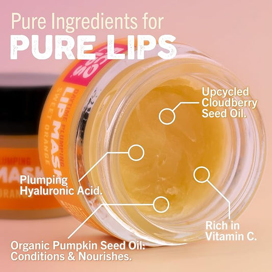 Eco Lips Plumping Daytime Lip Mask with Hyaluronic Acid and Upcycled Cloudberry Oil, 2-pack by Eco Lips 100% Natural. Made in USA