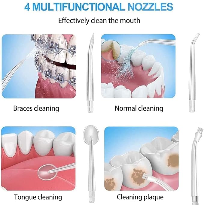 iHealthia-Water-Flosser-Teeth-Oral-Irrigator,Rechargeable-Waterproof,Portable Cordless,Water flossers, 3 Modes 4 Nozzles, for Home&Travel