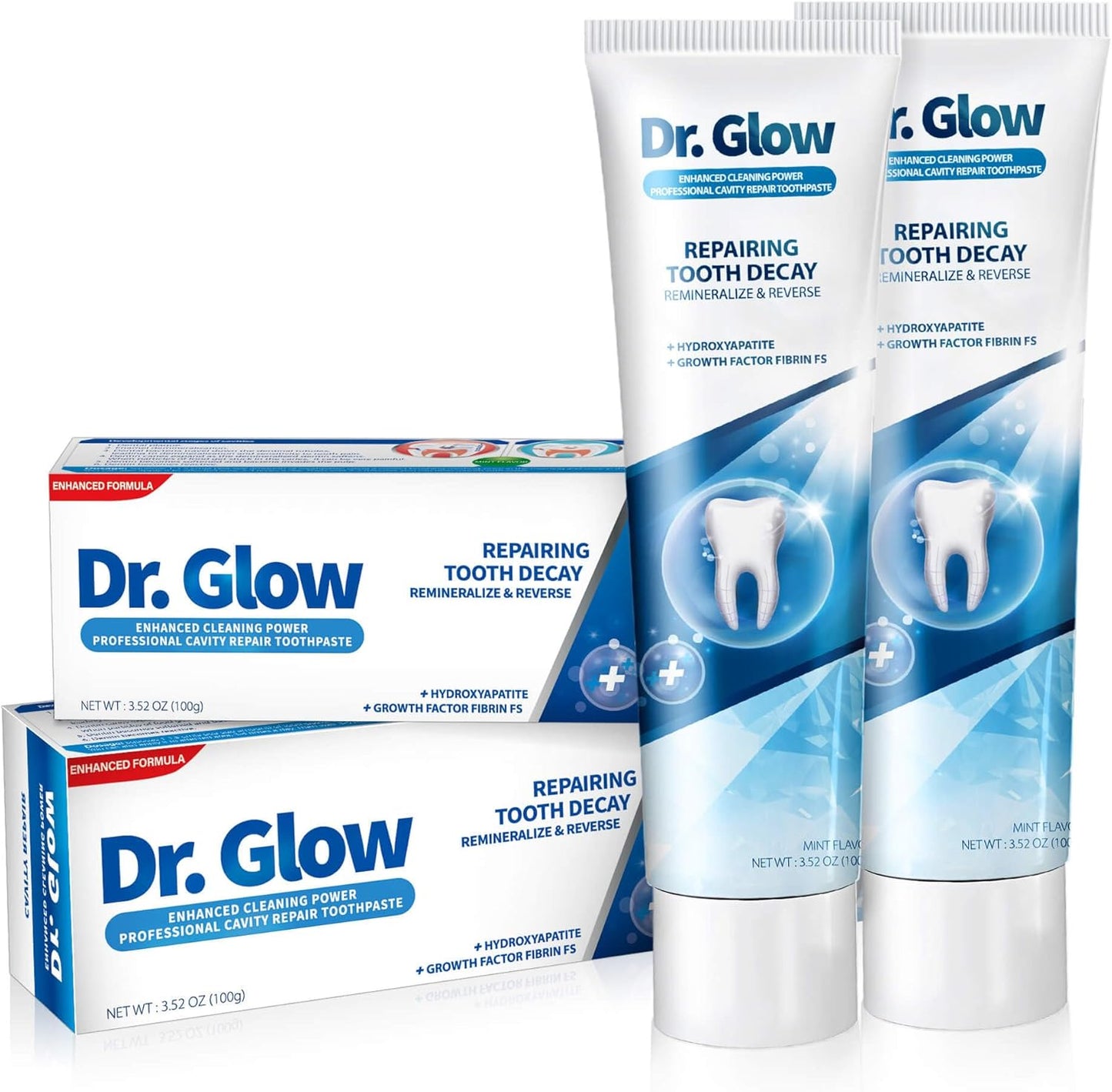 Adult Cavity Repair Toothpaste, Cavity Reversing Hydroxyapatite Toothpaste, Cavity Filler for Tooth Remineralization, Tooth Decay Treatment Repair, Enamel Repair Cavity Remover, 3.52oz X 2