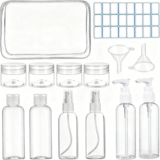 14 Pack Travel Bottles for Toiletries - TSA Approved Leak-Proof Squeezable Containers for Shampoo, Conditioner, Lotion, and Body Wash - Convenient and Practical Travel Accessories