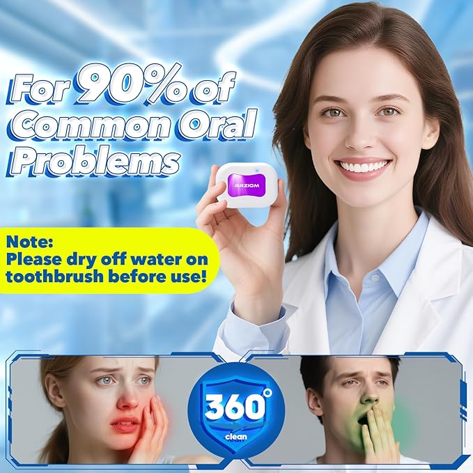 Toothbrush Sanitizer Case, RRZIOM Portable Toothbrush Covers Rechargeable, Rechargeable Toothbrush Cleaner Holder Case for Travel Home, Detachable Toothbrush Cover Cap for All Toothbrushes (White)