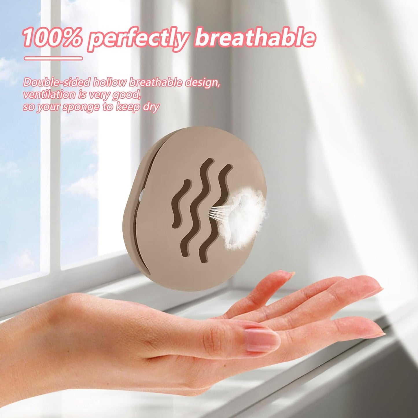 2PCS TIKIUKI Makeup Sponge Holder Beauty Blender Bolder Makeup Sponge Case Breathable Make Up Sponge Case Essentials Suitable for Business or Travel（Khaki+Gery）