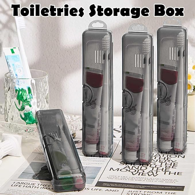 DAUNZMR 4 Pack Toothbrush Case for Traveling, Plastic Portable Tooth Brush Cases Travel 7.87" X 1.85" X 1.18"