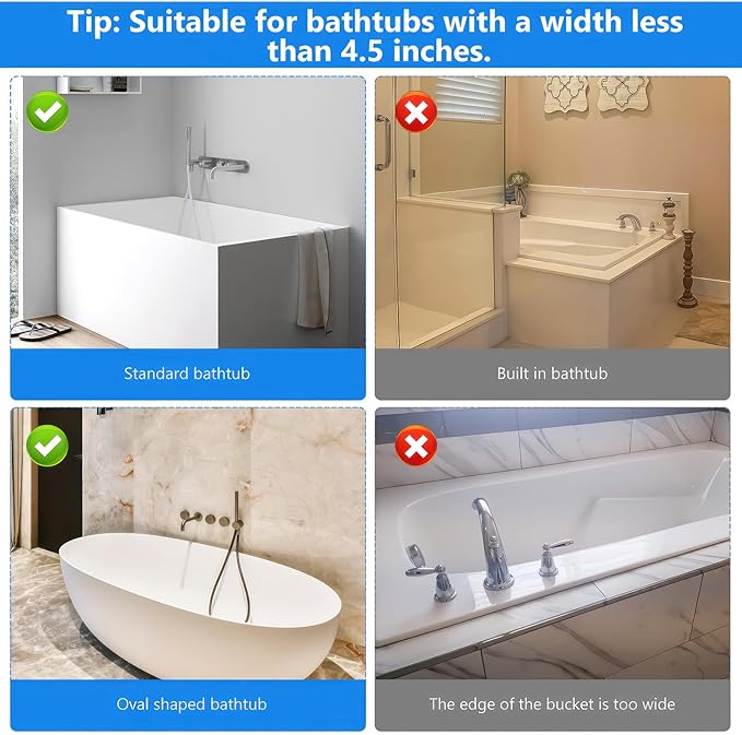 Blingbin Bath Toy Organizer, 2 Compartments Bathtub Toy Storage Organizer, Quick Access Bath Toy Holder for Bathtub, Quick Dry Wide Opening Mesh Shower Toy Holder for Kids Toddlers