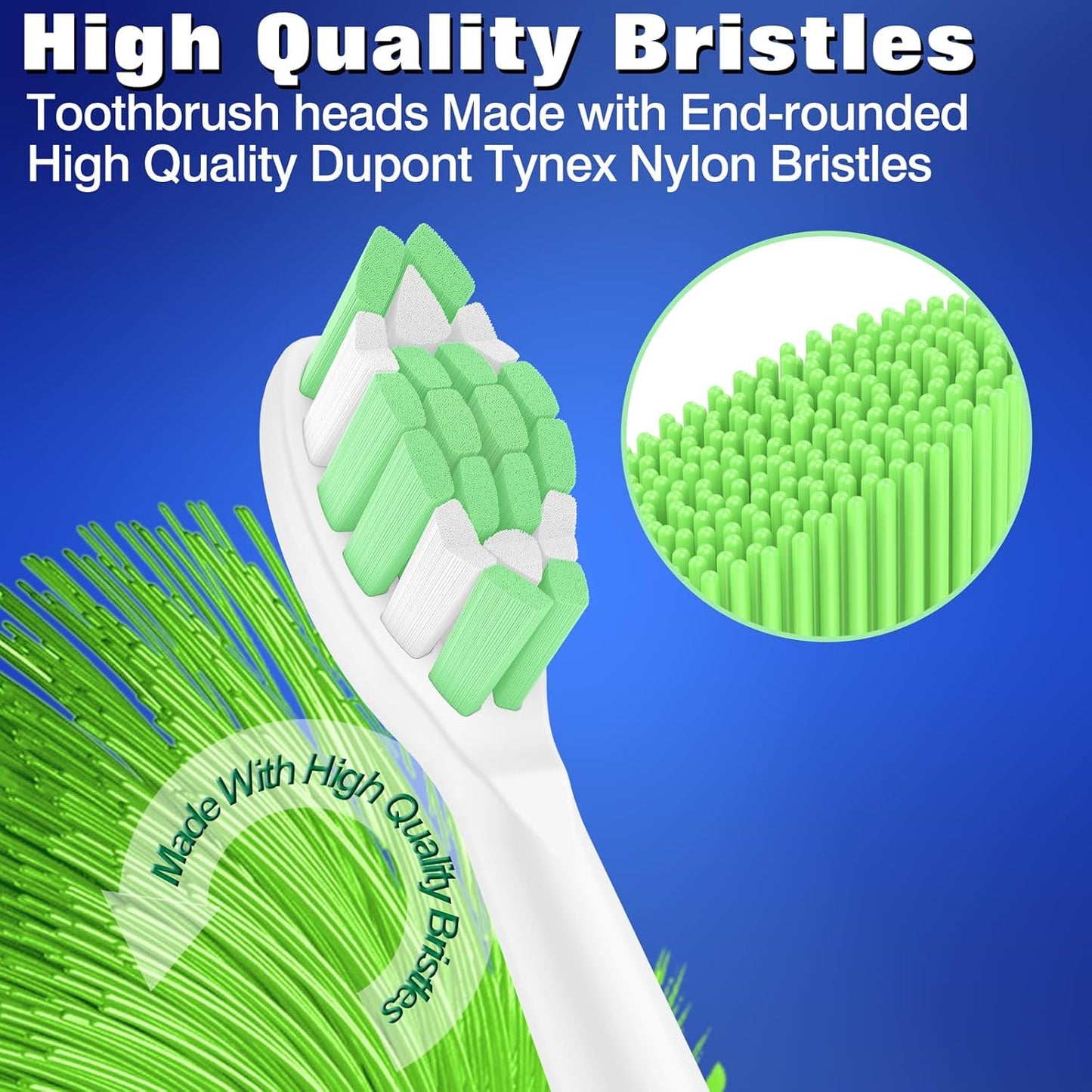 Replacement Heads for Philips Sonicare Toothbrush, Replacement Brush Heads Compatible with Phillips Sonicare Electric Toothbrush, 10-Pack, White