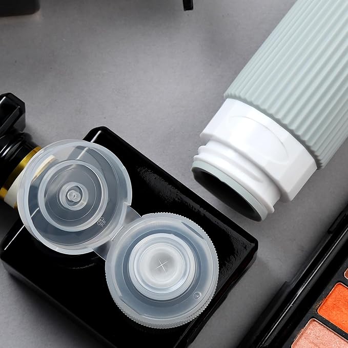 Travel Bottles for Toiletries, Tsa Approved 2oz Travel Bottles, BPA Free Leak Proof Travel Size Toiletry Containers, Refillable Travel Accessories with Toiletry Bag for Shampoo Liquid (4 Pack)