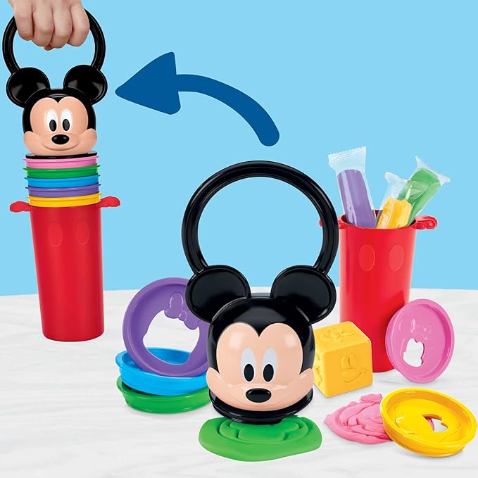 Play-Doh Disney Junior Mickey Mouse Clubhouse, Happy Stackable Toy Set, Preschool Toys, Arts & Crafts Gifts for Kids 2+
