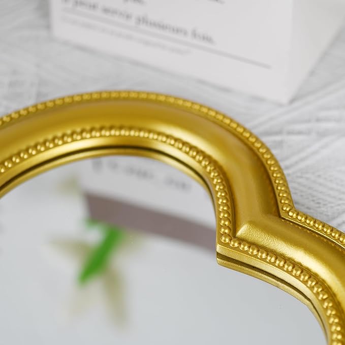 Heart Shape Makeup Mirror Wall Mounted Mirror with Hanging Hole for Home Room Decoration Birthday Gift Valentine's Day Gift for Girl,10.6x10.2inch(Gold)