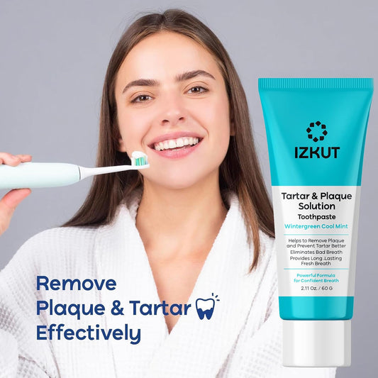 Plaque & Tartar Remover Toothpaste for Teeth: Removes Plaque & Controls Tartar Build-up - Long-Lasting Fresh Breath, Deep Cleansing & Gum-Friendly Formula (Wintergreen)