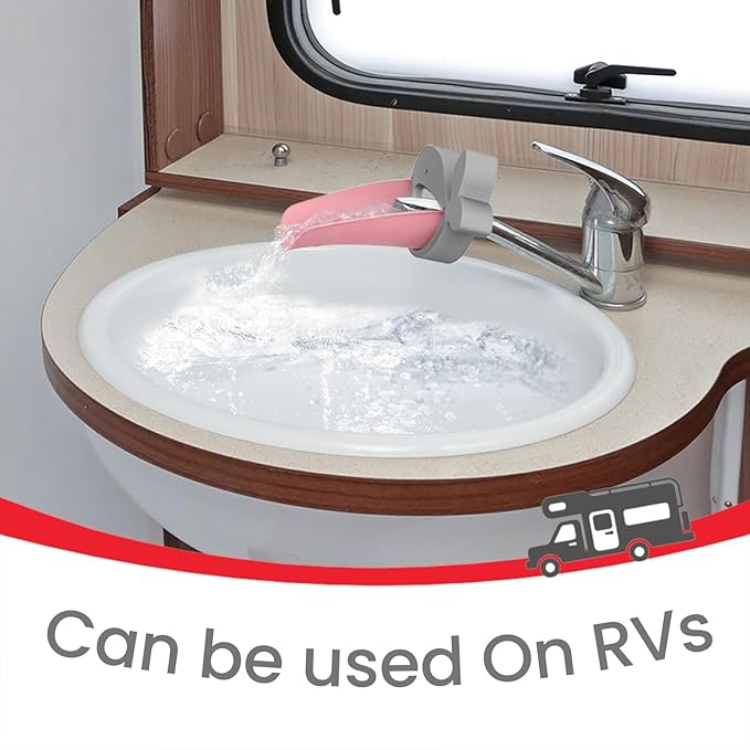 (2 Pack) Faucet Extender for Kitchen and Bathtub Sink, Universal Sink Handle Extenders, Fun Hand-Washing for Babies, Toddlers and Kids (Pink)