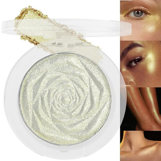 evpct Blonde Gold Face Highlighter Makeup Shimmer Glitter Diamond Sparkly Highlighters Makeup Palette Powder for Face Body Cheek Skin iluminadores iluminador de jos maquillaje luminizers 02
