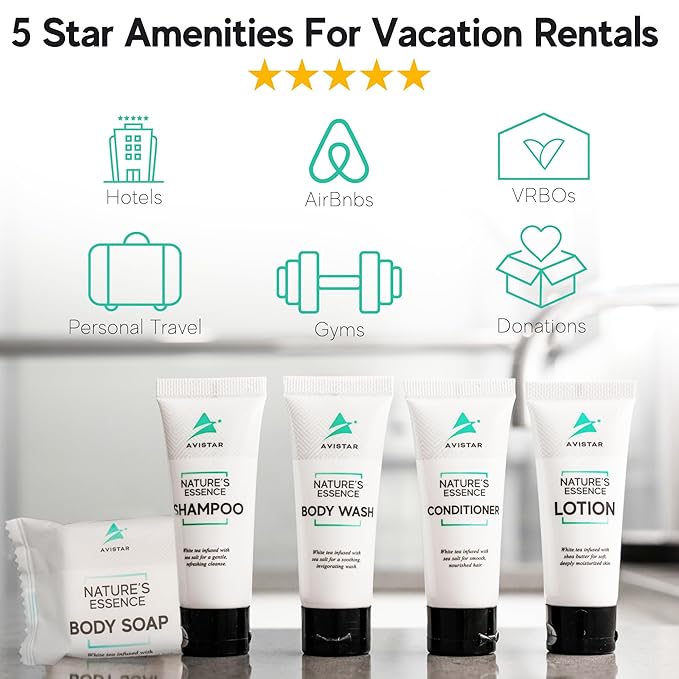 90 Piece Hotel Soap & Bulk Toiletries - Travel Essentials for Hosts & Guests - Hotel Shampoo & Conditioner Supplies for Guests, Hotel Toiletries Bulk Set, Mini Bulk Travel Size Toiletries