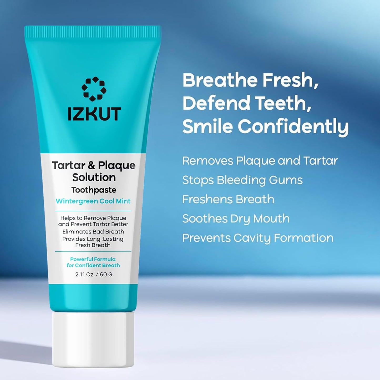 Plaque & Tartar Remover Toothpaste for Teeth: Removes Plaque & Controls Tartar Build-up - Long-Lasting Fresh Breath, Deep Cleansing & Gum-Friendly Formula (Wintergreen)