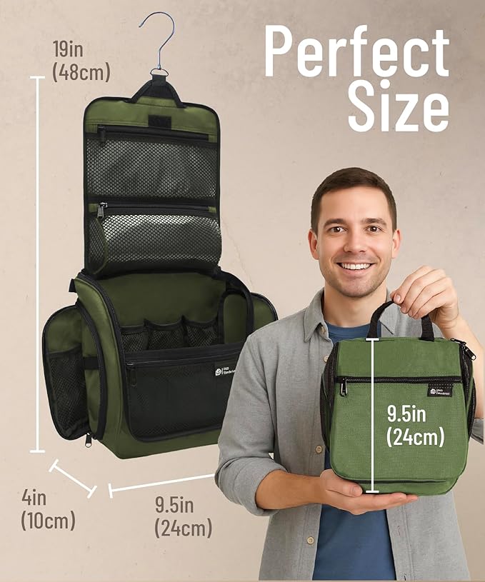 DD D&D Wanderlust D&D Hanging Travel Toiletry Bag for Men and Women – Cosmetics, Makeup and Toiletries Organizer Kit with 10 Compartments