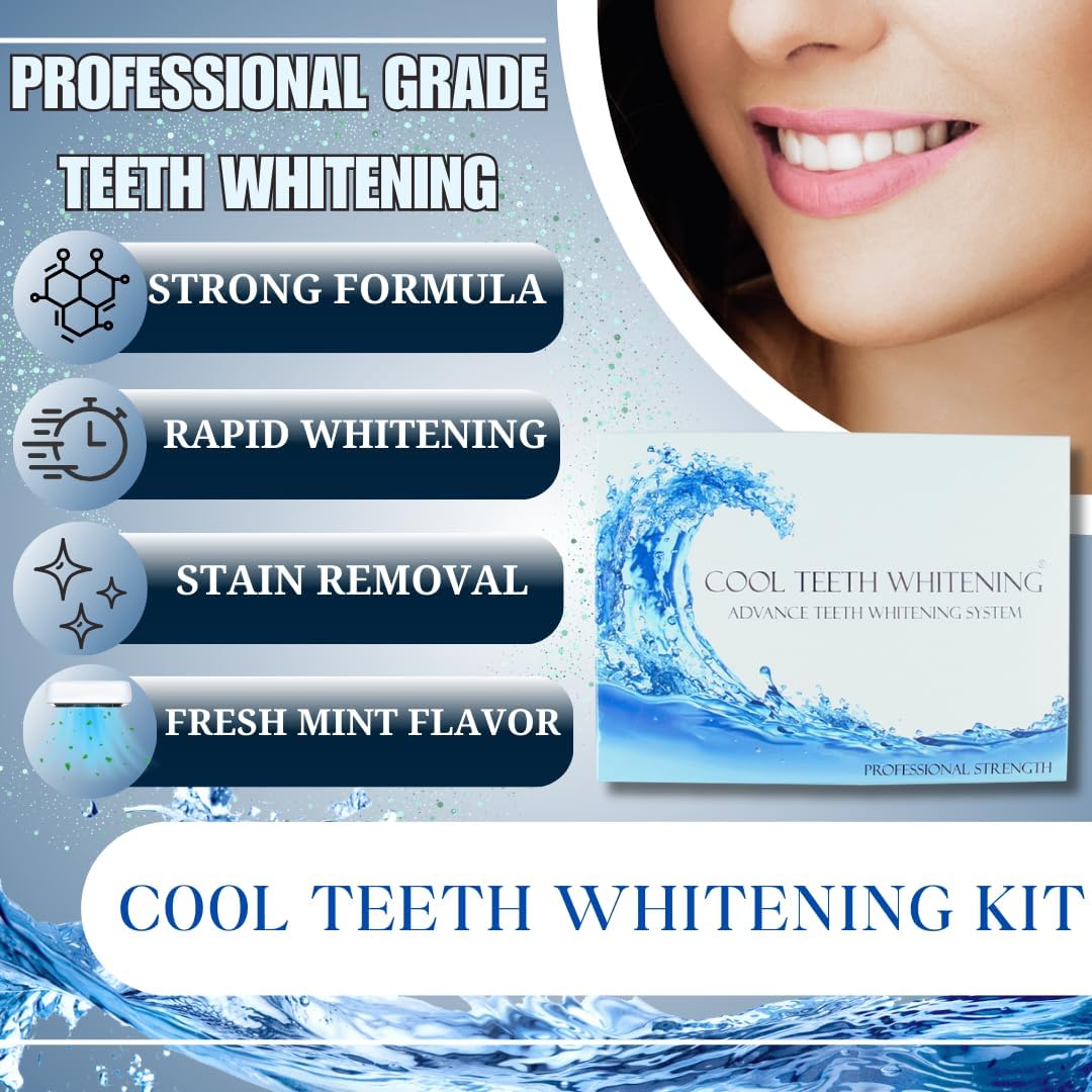 Teeth Whitening Kit 4 Syringes (3ml) New Strongest 44% Carbamide Peroxide Teeth Whitening Gel Light Trays Retainer Case Included Vegan Tooth Whitener
