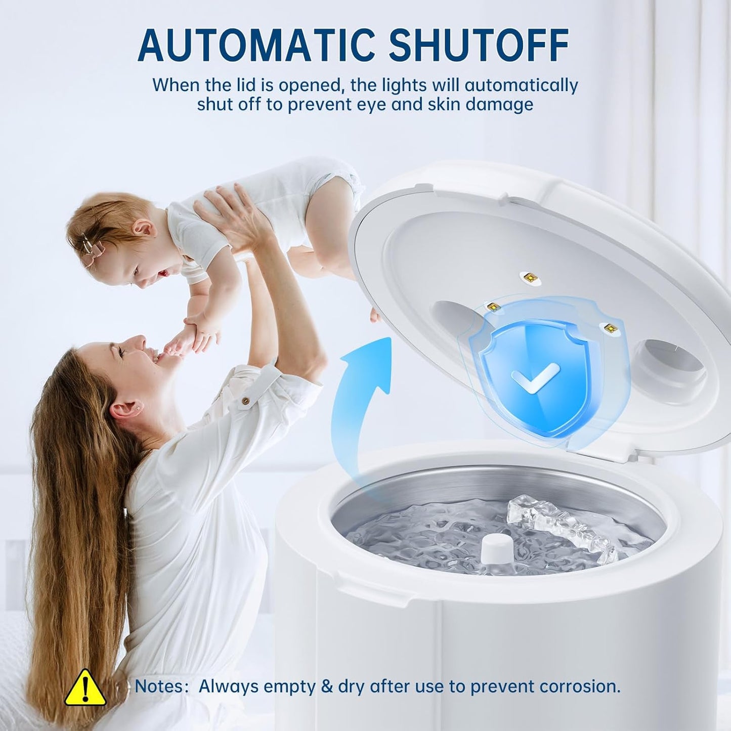 Ultrasonic Retainer Cleaner Machine, 45kHz Dental Cleaning Pod for Dentures, Aligners, Mouth Guards, Night Guards, Jewelry, Toothbrush, 5/10/15-Minute Timer, 200ML