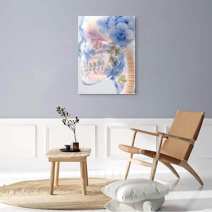 SchindlerBang Dentistry Graduation Gift,Blue-and-White Tooth Canvas,Sophisticated Decor for Graduates,Offices,or Reception Areas 12x16inch Ready to Hang