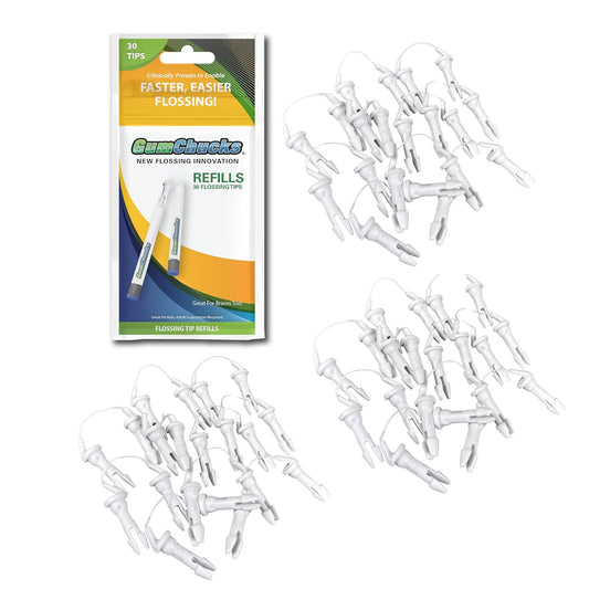 GumChucks Orthodontic Flossers Dental Floss - Floss for Braces - Brace Floss Picks - Gum Flossing Picks - Ortho Dental Flossers (30 Flossing Tips)