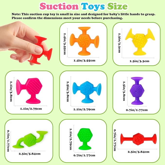 Toddler Textured Suction Cup Toys, 40 PCS Kids Bath Toys Ages 4-8, Sensory Sucker Toy for Baby Age 3, Travel Window Shower Bathtub Toy, Montessori Stress Release Ideal Gifts for Boys Girls
