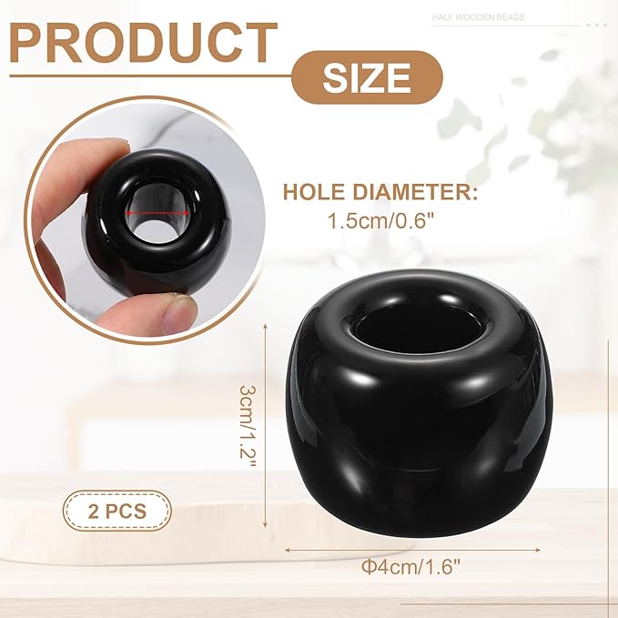 uxcell 2 Pcs Mini Ceramics Toothbrush Holder Stands, Sleek Mini Countertop Toothbrush Round Shape Ceramic Holder Stand for Bathroom Vanity Countertops, Black