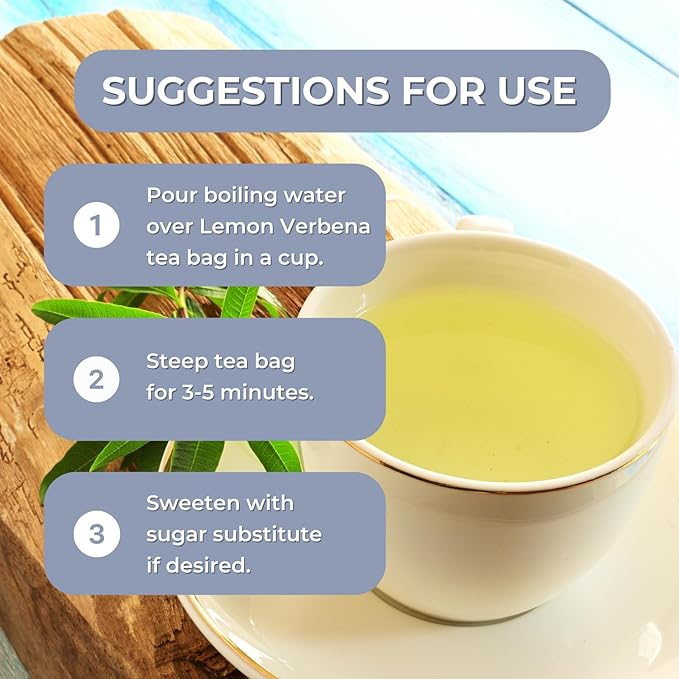 Lemon Verbena 25 Teabags of Cedron Herbal Tea All Natural Lemon Beebrush from Peru Used to Add Lemon Flavor in Cooking Perfumes Essential Oil
