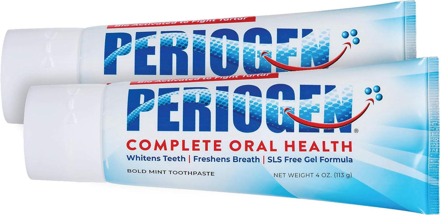 Periogen Toothpaste - Super Cleaning Plaque & Tartar Control Formula - SLS Free- 2-Pack