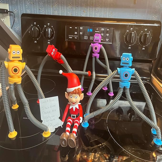 Limpskys 4Pcs Suction Cup Robot Toy,Robot Toys for Kids 3-5 5-7,Autism Sensory Products,Toys for Ages 5-7,Sensory Toys for Kids with Autism