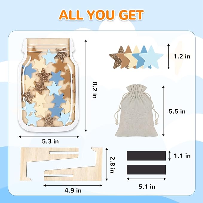 Reward Jar for Kids – Magnetic Wooden Behavior Chart and Incentive Jar with 25 Tokens, Stickers, Stand & Magnet – Positive Reinforcement Tool for Home, Toddlers or Classroom