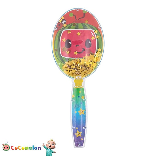 CoComelon Hair Brush with Magical Sparkling Stars Confetti HairBrush, Green - Kids Hair Brush Ages 3+
