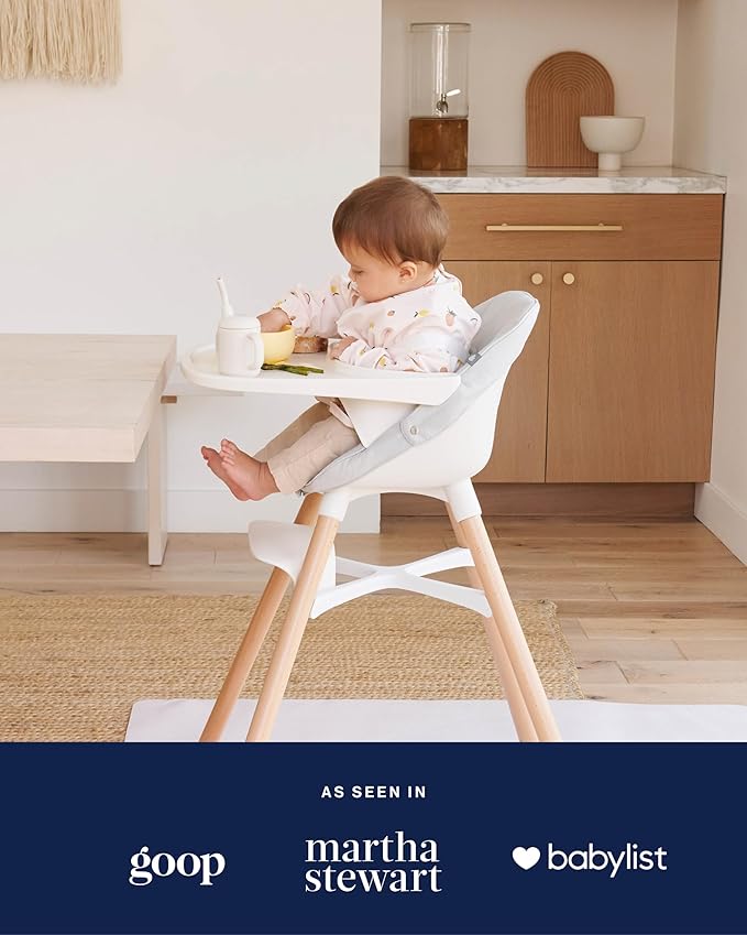 Lalo Smock Bib - Long Sleeve Bib for Infants and Toddlers - Elastic Cuffs, Large Catch-All Pocket, Waterproof Recycled Polyester - Easy to Clean for Mealtime and Art Time - Oatmeal Infant