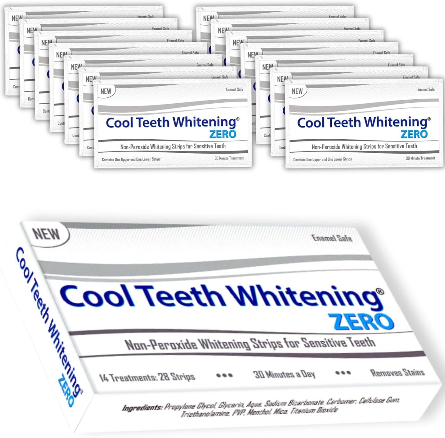 Natural Teeth Whitening Strips – Enamel Safe Gentle Whitening for Sensitive Teeth, Vegan-Friendly White Strips Without Peroxide or Bleach, 14-Day Treatment with 28 Count Supply