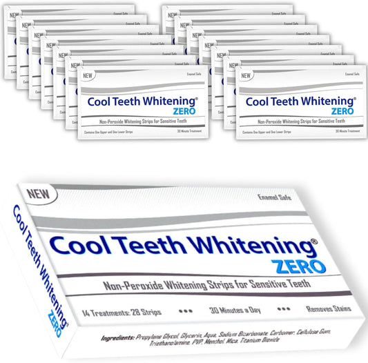 Natural Teeth Whitening Strips – Enamel Safe Gentle Whitening for Sensitive Teeth, Vegan-Friendly White Strips Without Peroxide or Bleach, 14-Day Treatment with 28 Count Supply