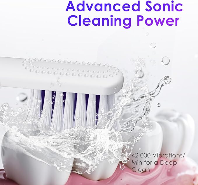 Electric Toothbrush, Portable Travel Sonic Toothbrush with Protective Case USB-C Rechargeable, Neutral Comfort Bristles, Waterproof, Smart Timer, Compact for Daily Use (Pearl White)