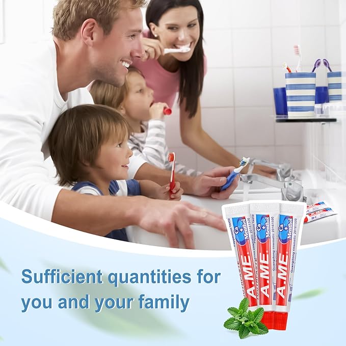 Toothpaste Bulk Travel Size, Disposable Small Travel Portable Mini Compact Pocket Size Toothpaste for Bad Breath, Vacation/Hotel/Camping Shelter/Homeless/Nursing Home/Charity 0.35 oz/ 10g (30 Tubes)