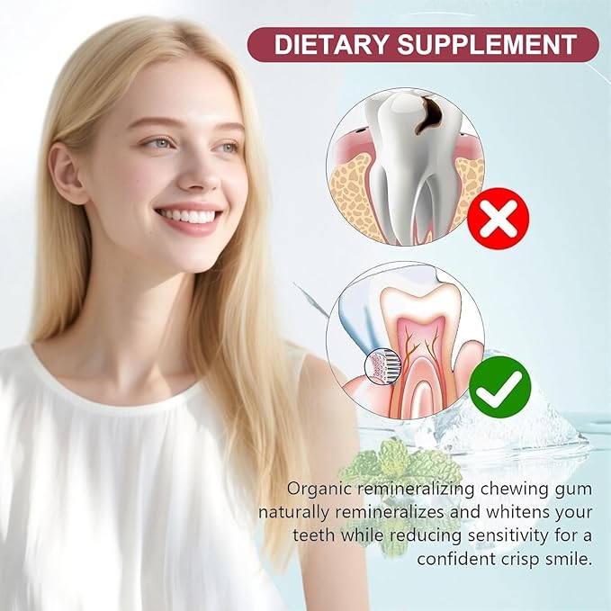 Enashinya Remineralizing Chewing Gum，Organic Mastic Cinnamon Flavor - Remineralizing Chewing Gum with Xylitol，Sugar-Free, Fresh Breath for Enamel Care Teeth & Oral Health （3 Boxes）