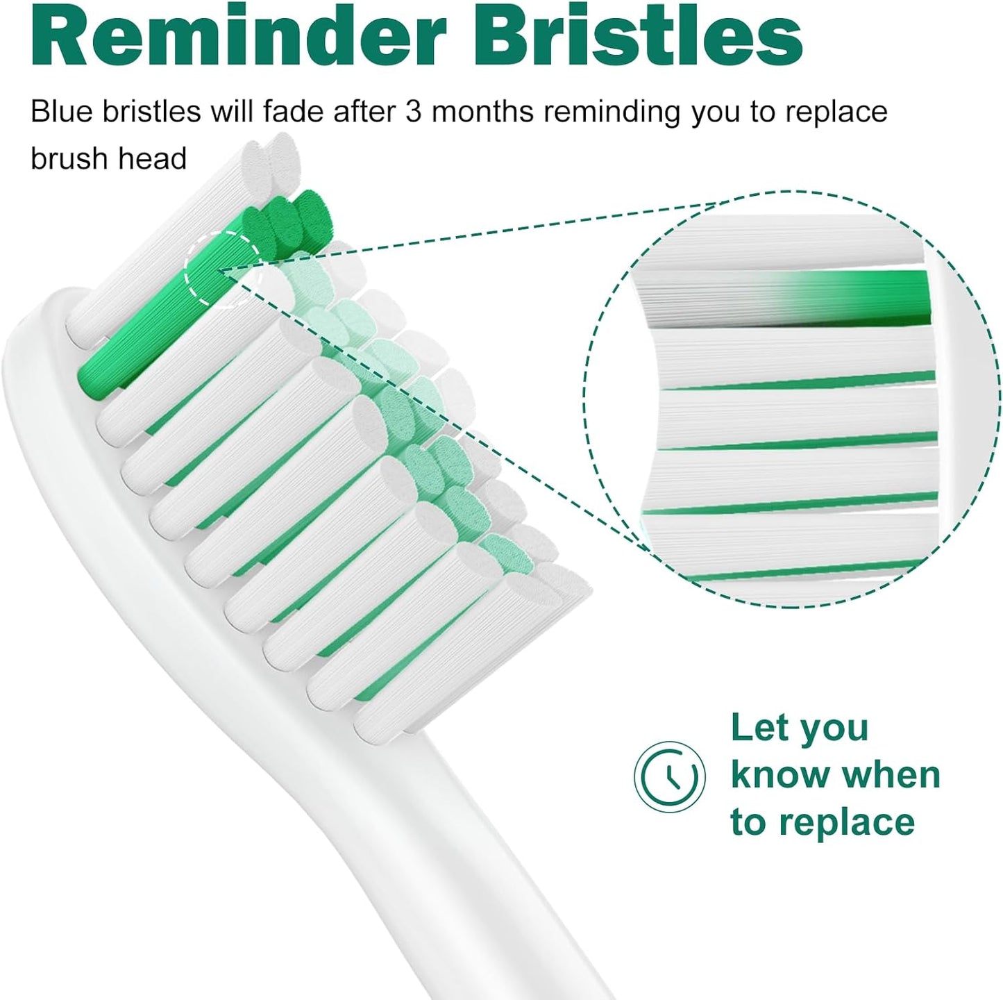 Replacement Toothbrush Heads for Philips Sonicare Replacement Brush Heads Medium Soft Dupont Bristles Electric Toothbrush Replacement Heads Fit E-Series Essence Xtreme Elite Advance, 4 Pack