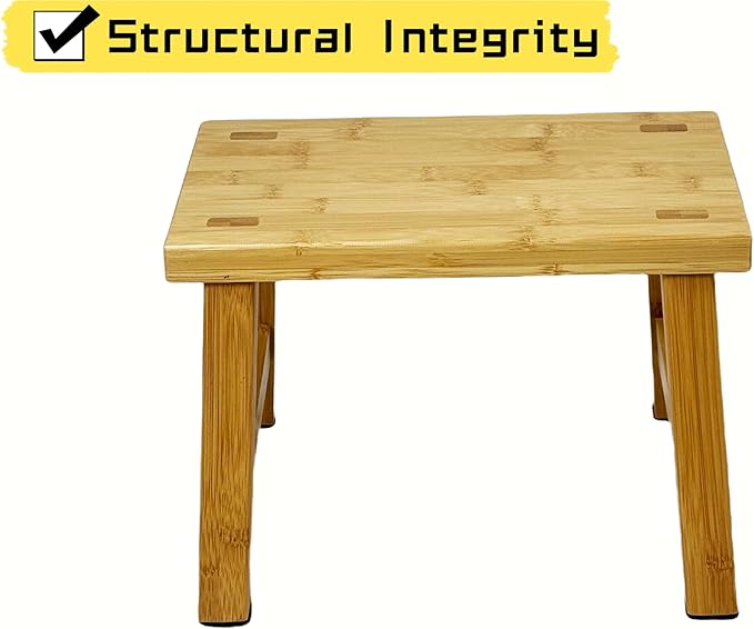 8'' Wooden Step Stools(2 Pack), Preassembled Kids Step Stool with Anti-Slip Bottom, for Toilet Potty Training, Bathroom Sink, Toddler Shower, Kitchen Counter(Natural)