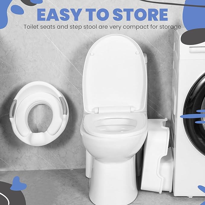 Step Stool, Toilet seat & Faucet Extender for Toddlers with Detachable Step, Non-Slip Floor & Step Pads – Stool Helper for Kids for Kitchen Counter, Bathroom Sink, and Bedroom