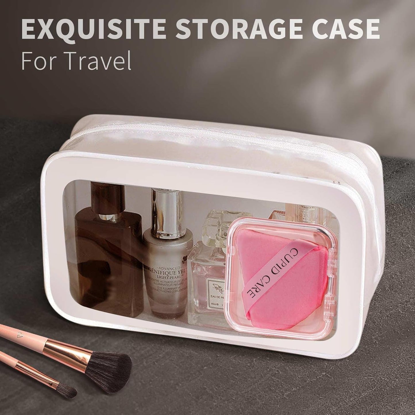 6 Pcs Triangle Powder Puff with 2 Travel Cases, Setting Powder Puffs for Face Powder and Foundation, Velour Makeup Puff for Loose Powder Body Powder, Skin-Friendly, Beauty Makeup Tools