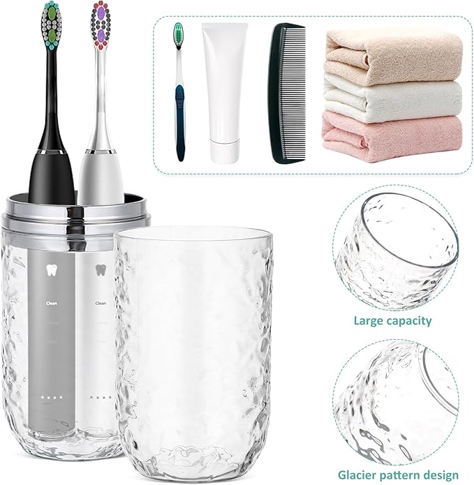 IMIKEYA 2 Pcs Toothbrush Holders Travel Toothbrush Case Toothbrush Cup with Cover Toothbrush Box for Home Travel