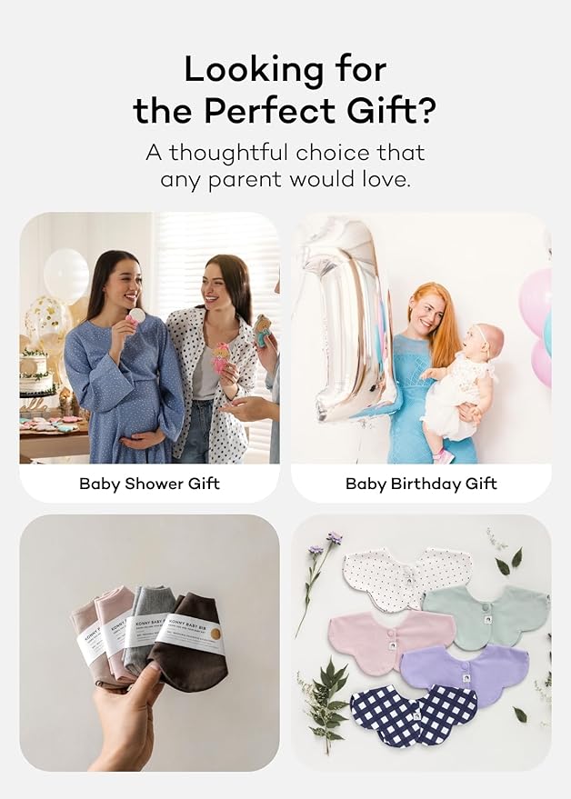 Konny Baby Bibs Set, 360 ° Rotate, Soft and Absorbent Bandana Drooling for Boys Girls baby Essentials