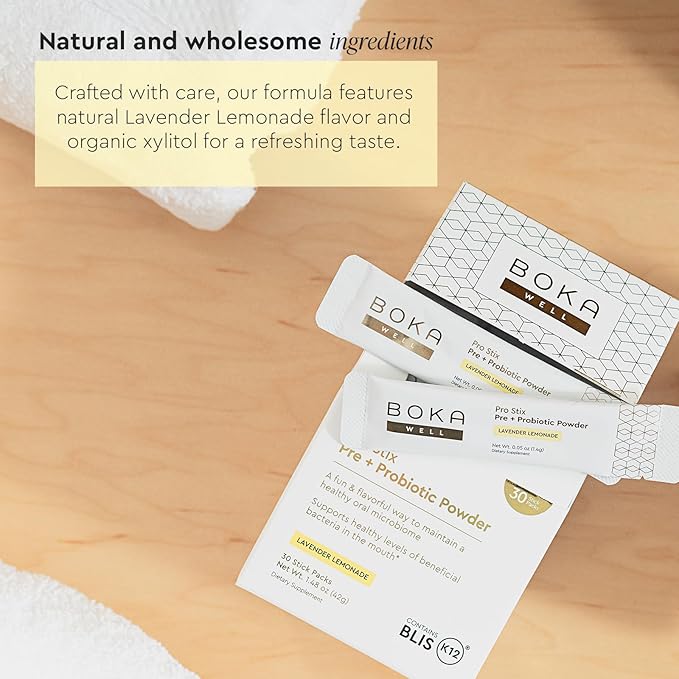 Boka Fluoride Free Toothpaste Nano Hydroxyapatite, Whitening* - 4 Fl Oz 1Pk + Boka Pro Stix Oral Probiotics for Mouth Bad Breath - 30ct Dental Probiotics Powder