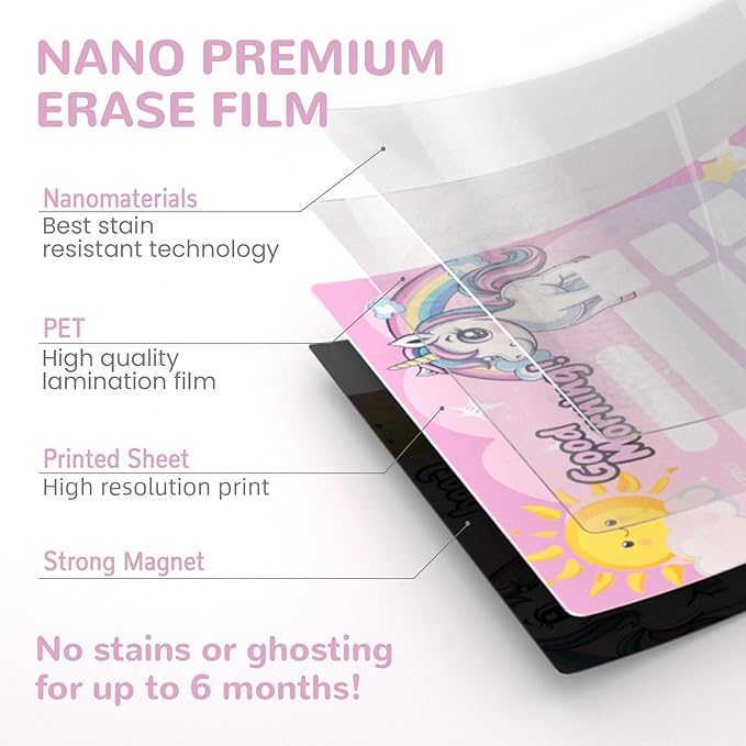 Magnetic Morning Bedtime Routine Chart for Kids,Toddler Daily Schedule Board, Unicorn Behavior Chart for Kids at Home,Toddlers Schedule Board