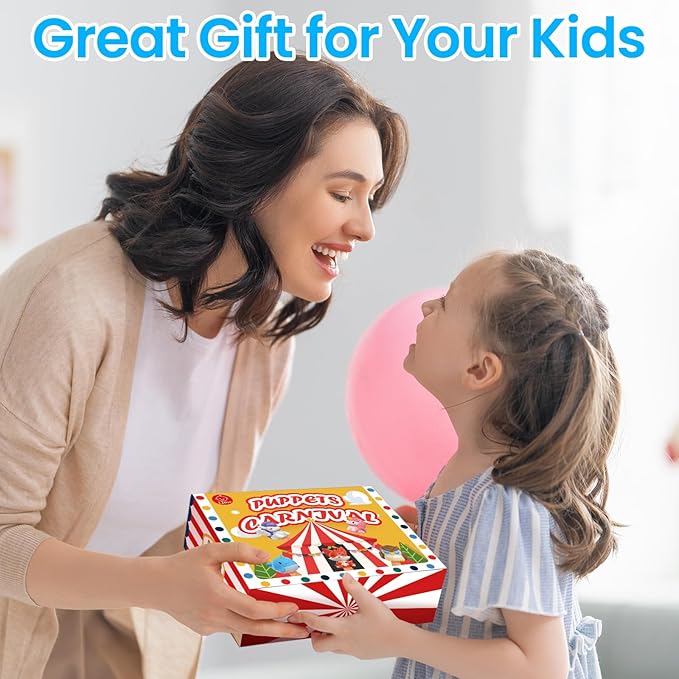 Oriate Fairy Tale Finger Puppets Toddler Toys, Story Time Puppets with Pretend Play Stage, Toddler Bath Toys with Storage Bag, Bathtub Party Favors Easter Basket Stuffers 12m 10Pcs