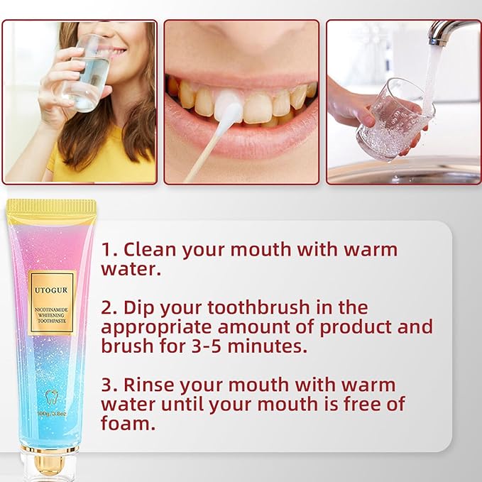 Probiotic Whitening Toothpaste, Utogur Toothpaste, Niacinamide Whitening Toothpastes, Effectively Whitens Teeth, Natural Gentle Remove Tooth Stains (2)