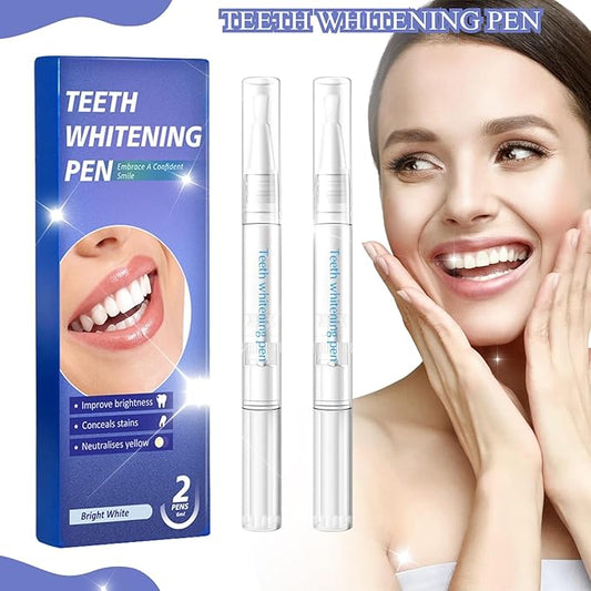 Teeth Whitening Pen, Teeth Whitener Kit Tooth Whitening Pen Gel Effective for Professionally Stain Removal, Painless, Low Sensitivity(Pack of 2)