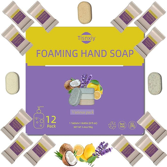 Foaming Hand Soap Tablet Refills - 12 Count- 96 fl oz total (12x 8 fl oz) - Eco-Friendly Foaming Hand Soap Refill - Gentle on Hands, Kind to Earth - Variety Fragrance Pack