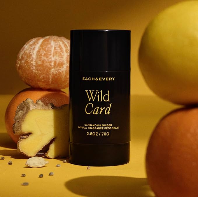 Each & Every All Natural Deodorant for Women & Men - Sensitive Skin, Vegan, Baking Soda & Aluminum-Free Deodorant - Clean Long Lasting Odor Control - Cardamom & Ginger Natural Fragrance (2.5oz, 2pk)